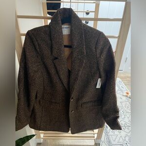 NWT brown thick warm winter blazer